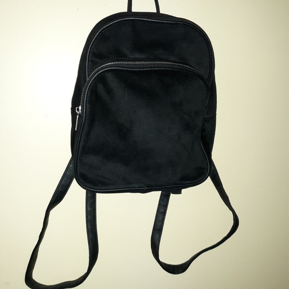 Black suede mini backpack